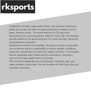 Rksports Ladies 455 Motorcycle Motorbike Waterproof Leather Trouser