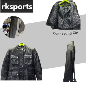 Ladies Textile Belted Motorcycle Jacket – All-Weather Riding Gear by RK Sports