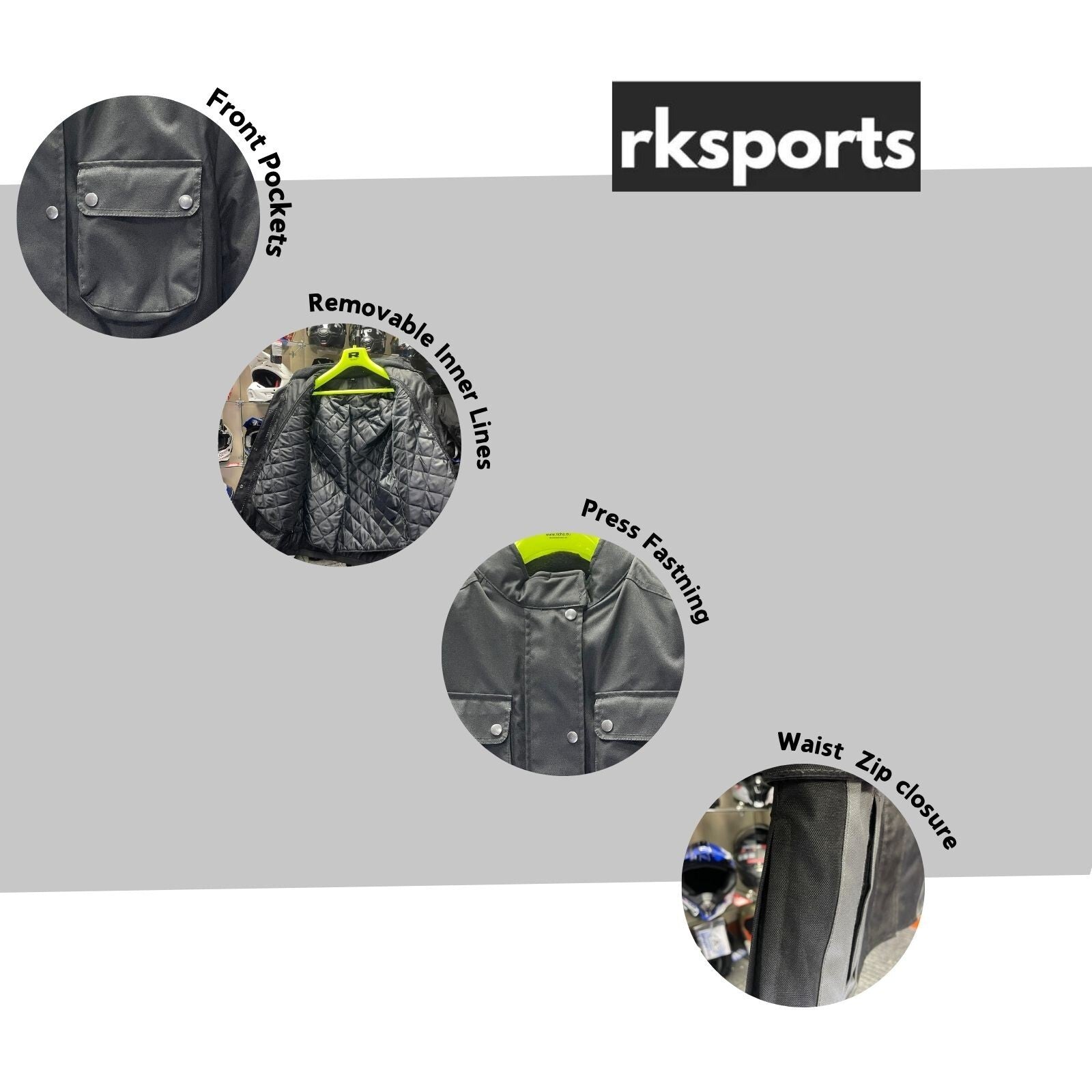 Ladies Textile Belted Motorcycle Jacket – All-Weather Riding Gear by RK Sports