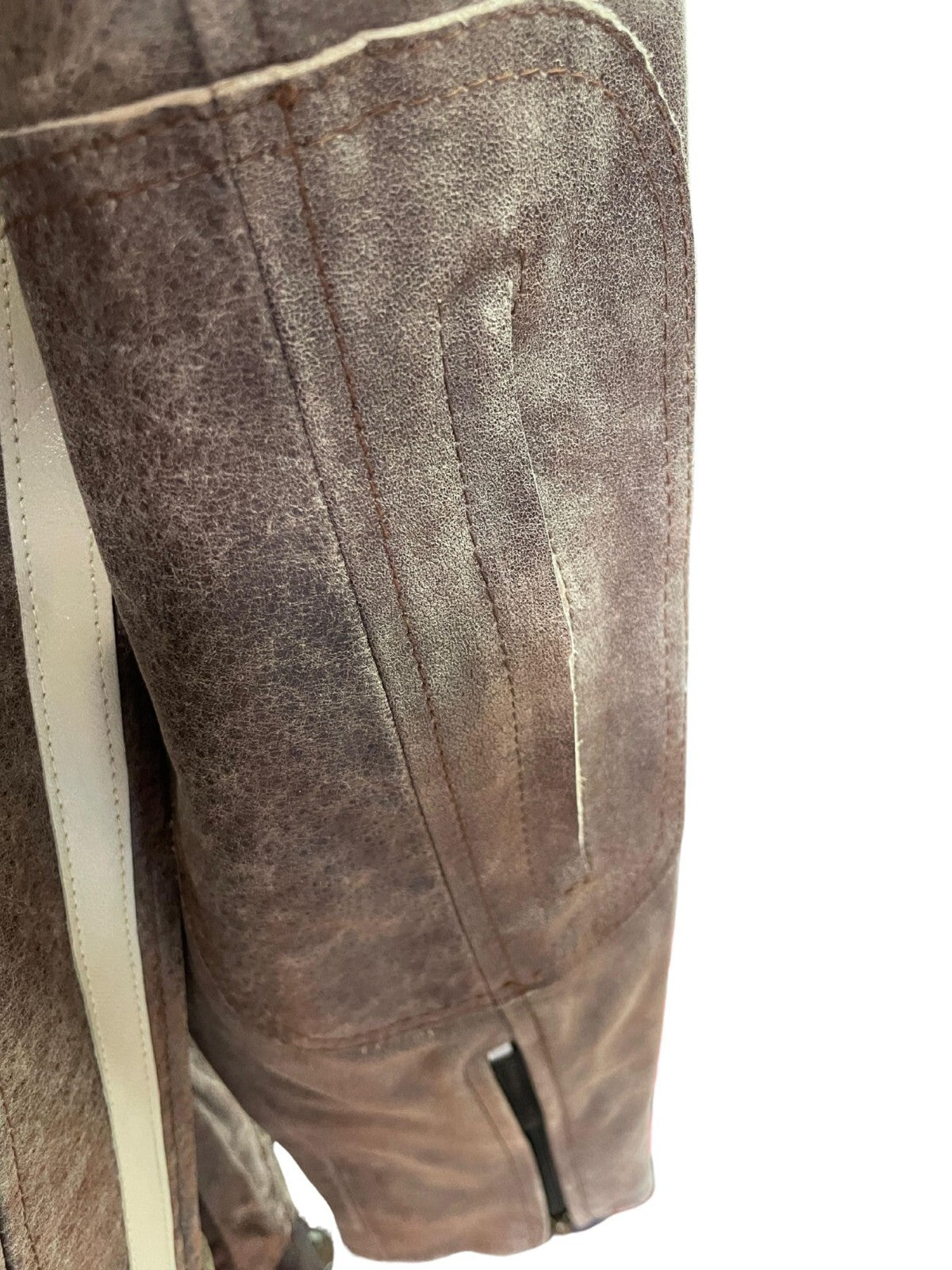 RK Sports Brown Leather Jacket – Retro Style with Armour Pockets