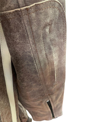 RK Sports Brown Leather Jacket – Retro Style with Armour Pockets