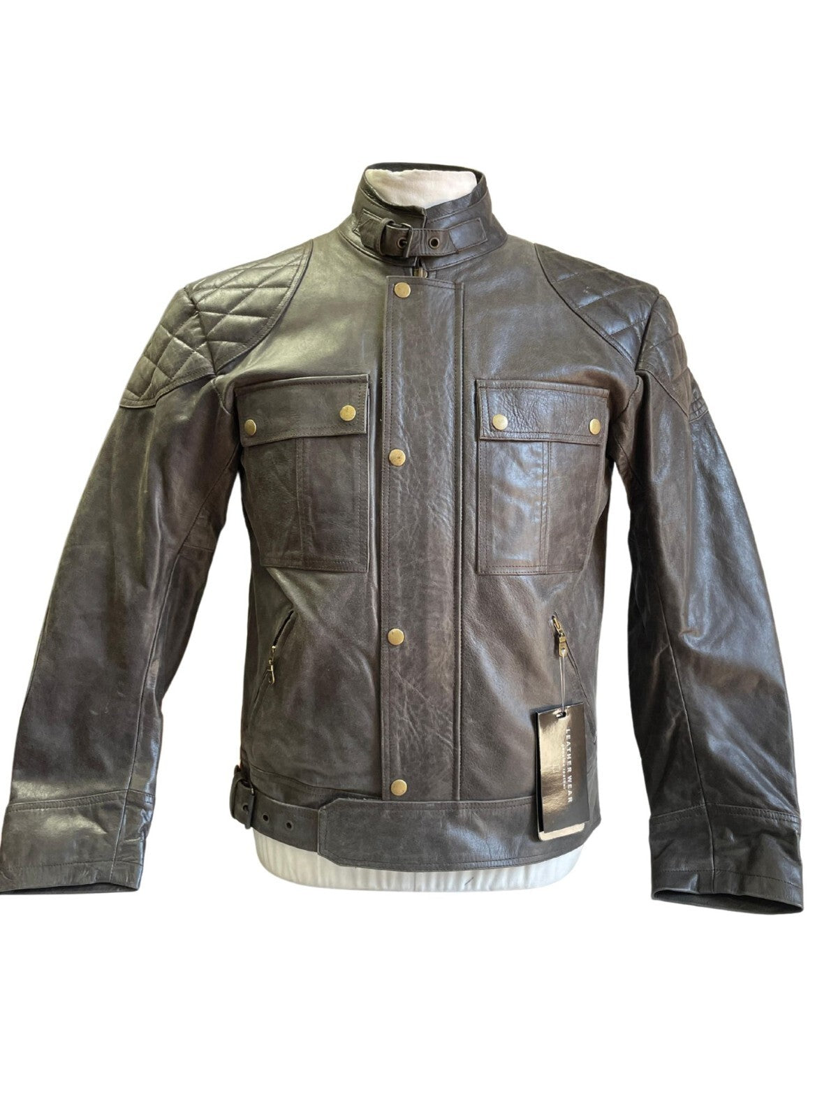 RK Sports  Brown Leather Motorcycle MotorbikeJacket – Premium Cowhide Leather
