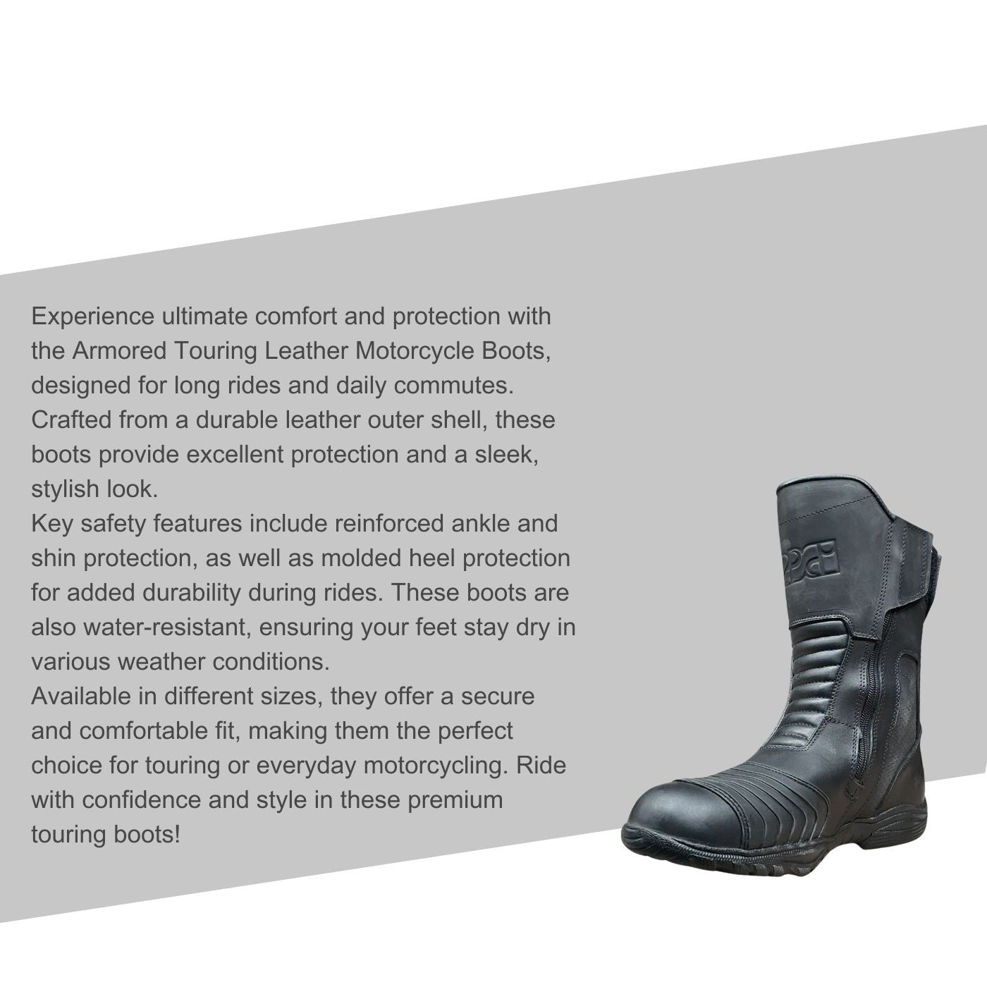 IXS TB003 Leather Motorcycle Boots – Waterproof & All-Weather Touring boot