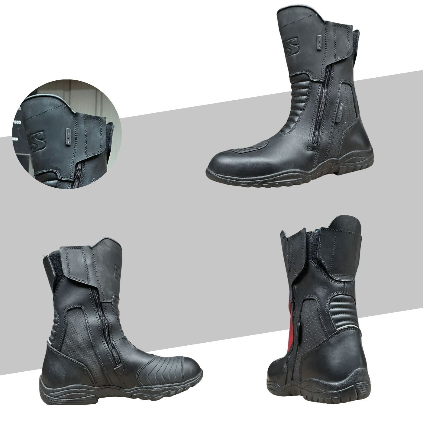 IXS TB003 Leather Motorcycle Boots – Waterproof & All-Weather Touring boot