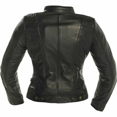 Richa Ladies Womens Lausanne Leather Motorcycle Motorbike Classic Jacket Black