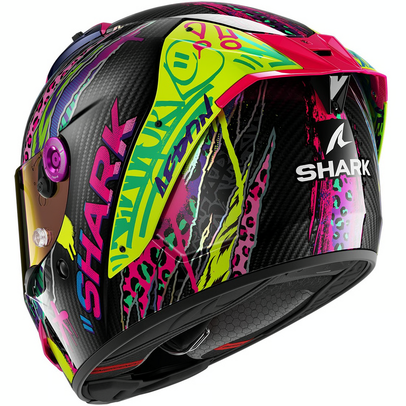 Shark Aeron Fawn Carbon Violet Yellow Full Face Sports Racing Motorcycle Helmet