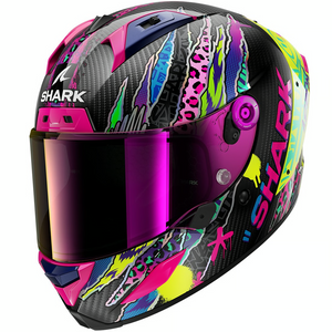Shark Aeron Fawn Carbon Violet Yellow Full Face Sports Racing Motorcycle Helmet