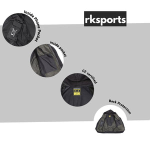 RKsports Motorcycle Motorbike Removable Armoured Full Kevlar Lined Hoodie