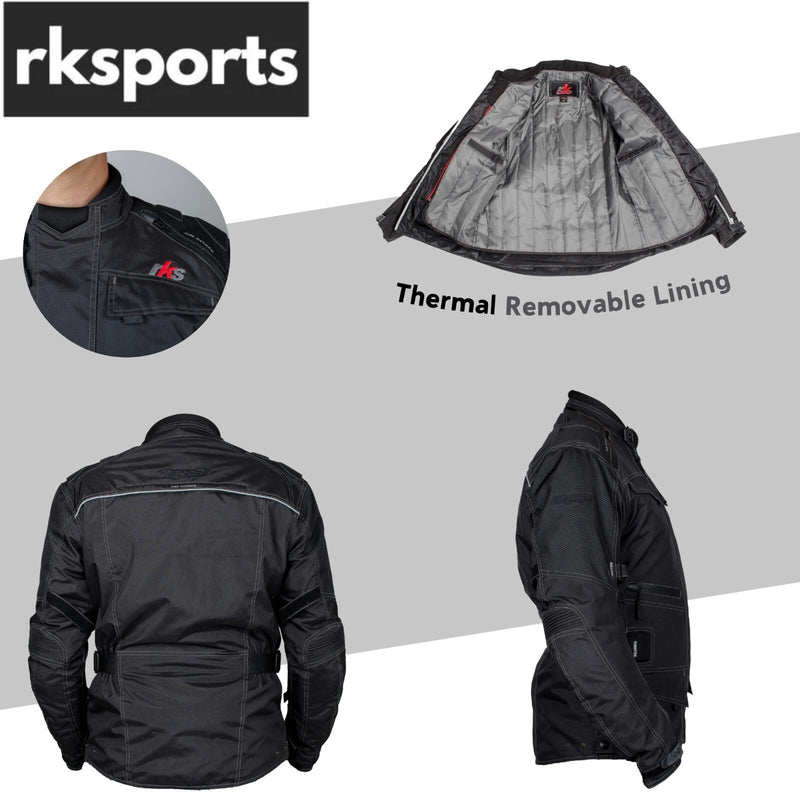 RKSports 5070 Style  WATERPROOF TEXTILE MOTORBIKE MOTORCYCLE JACKET CE ARMOUR