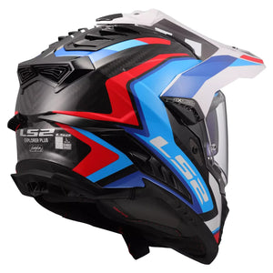 LS2 MX701 Explorer Carbon Frontier 2 Adventure Motorcycle Helmet White / Blue