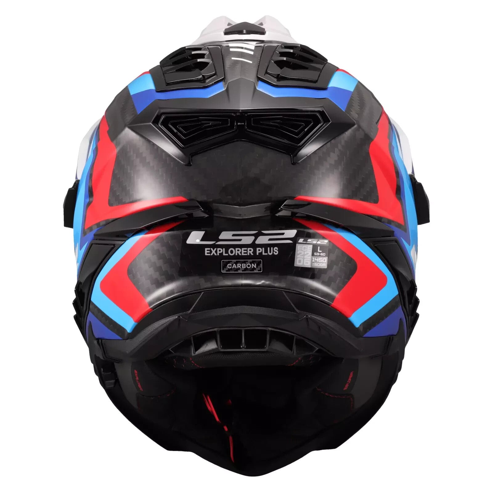 LS2 MX701 Explorer Carbon Frontier 2 Adventure Motorcycle Helmet White / Blue