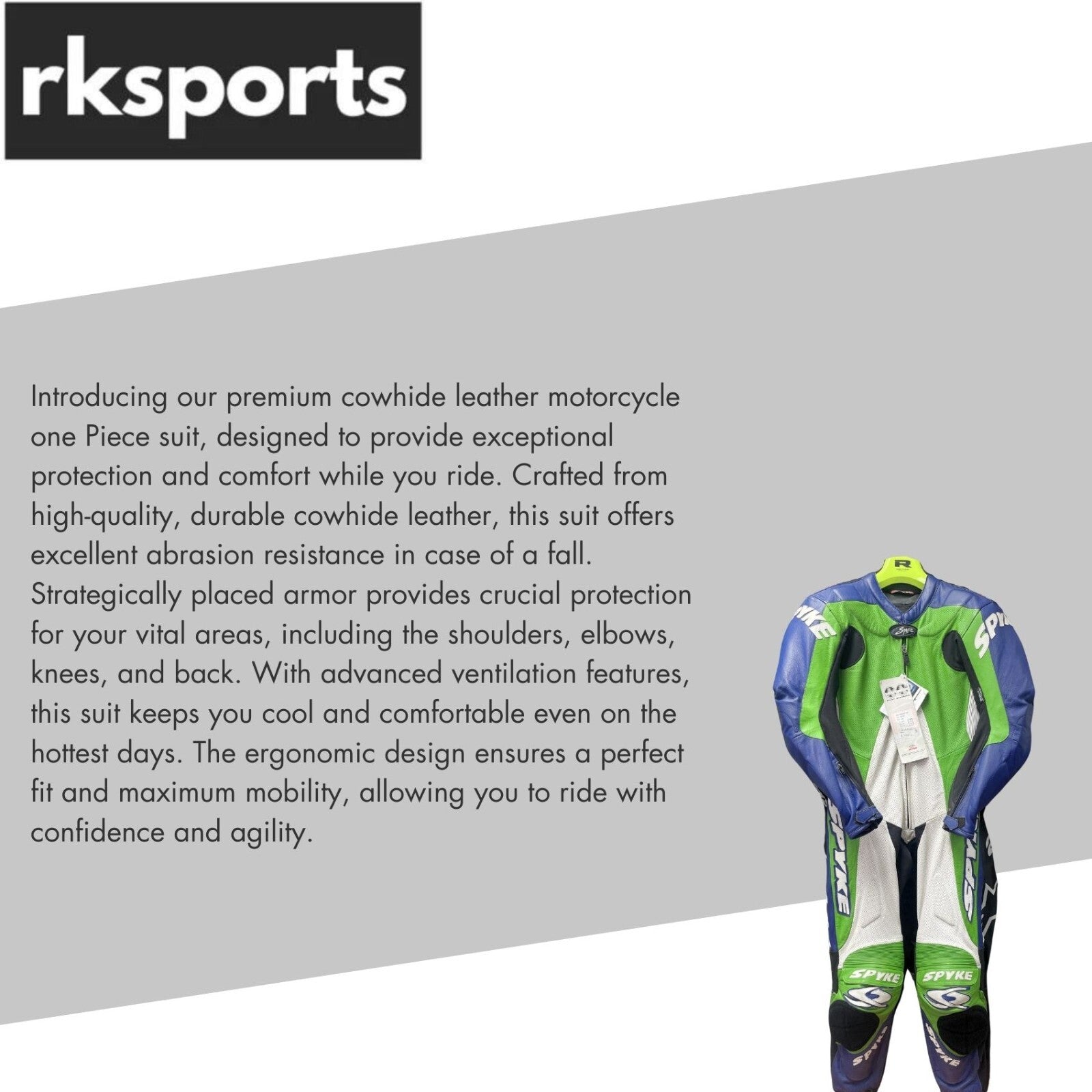 Spyke One piece leather   motorbike motorcycle suit