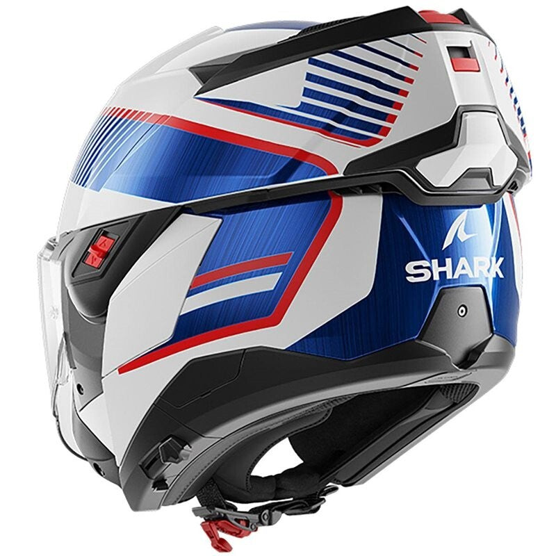 Shark OXO Sikter Flip Front Up Modular Motorcycle Helmet - White/Blue/Red