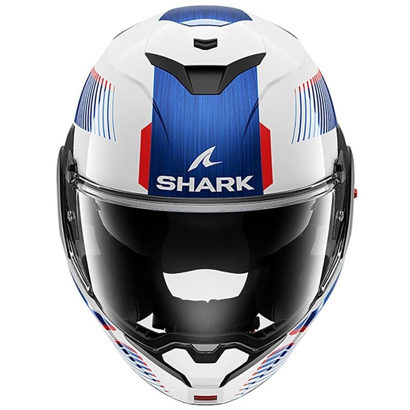 Shark OXO Sikter Flip Front Up Modular Motorcycle Helmet - White/Blue/Red