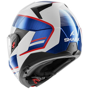 Shark OXO Sikter Flip Front Up Modular Motorcycle Helmet - White/Blue/Red
