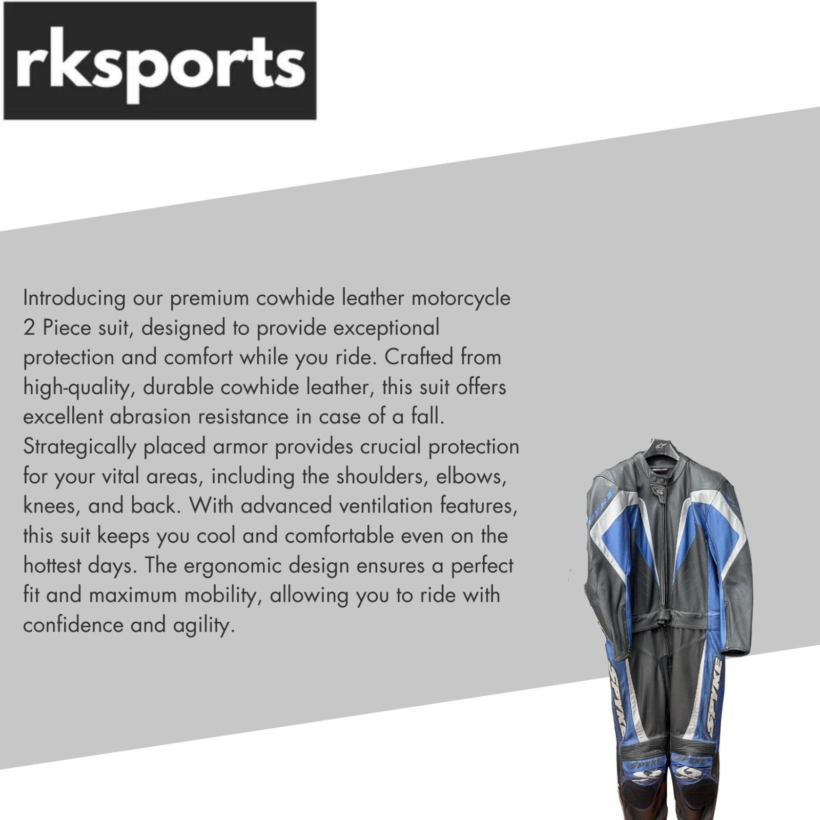 Spyke BullBear Two Piece  leather   motorbike motorcycle suit