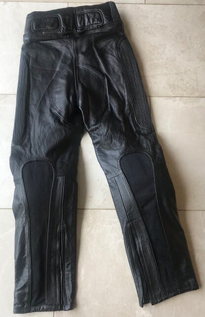 RKSPORTS MENS STYLE KT BLACK  LEATHER COWHIDE MOTORCYCLE MOTORBIKE  TROUSERS