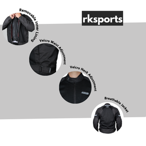 1112 RKSPORTS MESH MOTORCYCLE JACKET AIR FLOW ARMORED MENS LADIES BLACK