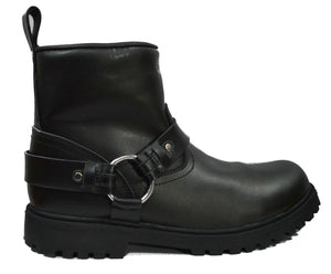 SHORT LEATHER CRUISER STYLE X6606 TOURING MOTORBIKE MOTORCYCLE MENS BOOTS