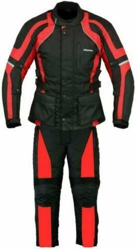 RKSports Motorbike Waterproof Red Suit Combination Trousers + Jacket CE Mens