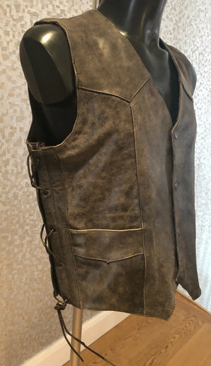 Style 1044 MOTORCYCLE MOTORBIKE WAISTCOAT FULL LEATHER