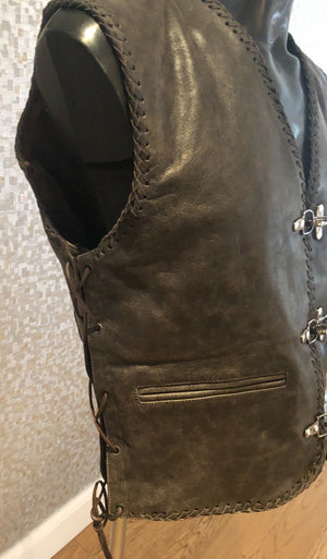 Style 207  MOTORCYCLE MOTORBIKE WAISTCOAT FULL LEATHER