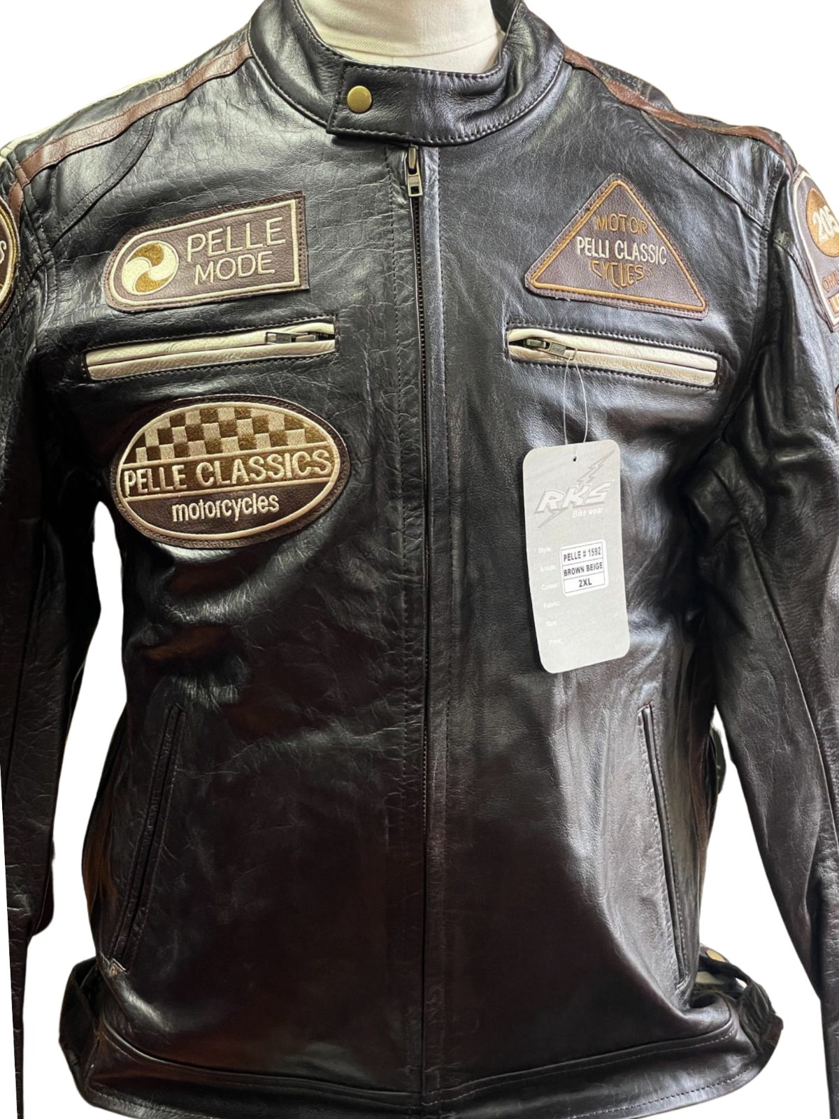 RKSports Pelle retro Brown Armoured Leather Motorbike Jacket
