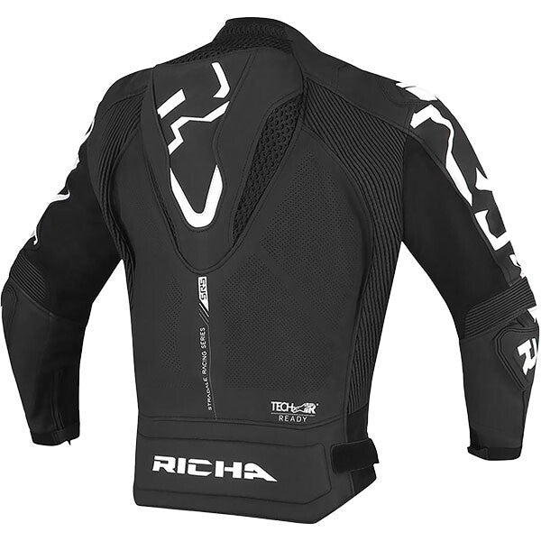 Richa Stradale Leather Jacket - Black / White