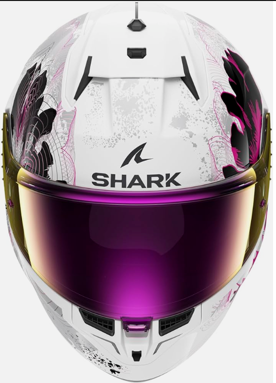 Shark D-Skwal 3 Motorcycle Motorbike Helmet - Mayfer White / Violet / Anthracite