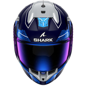 Shark Skwal i3 RHAD BUS Blue/Silver Motorbike Motorcycle Helmet with break light