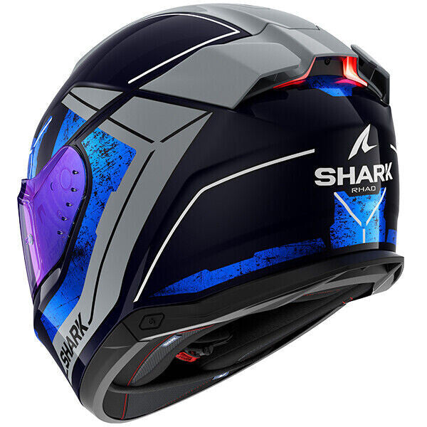 Shark Skwal i3 RHAD BUS Blue/Silver Motorbike Motorcycle Helmet with break light
