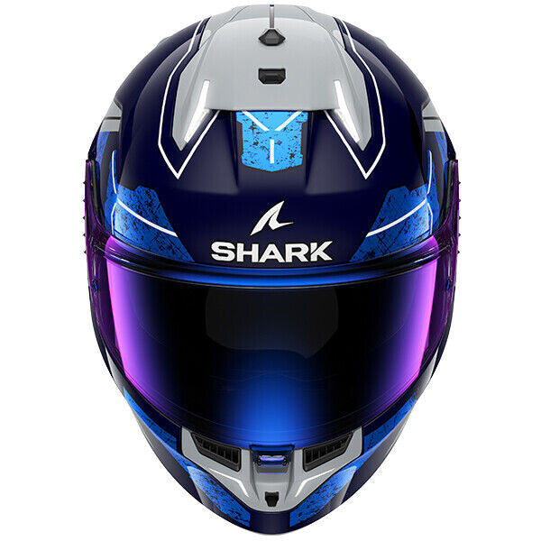 Shark Skwal i3 RHAD BUS Blue/Silver Motorbike Motorcycle Helmet with break light