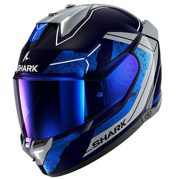 Shark Skwal i3 RHAD BUS Blue/Silver Motorbike Motorcycle Helmet with break light