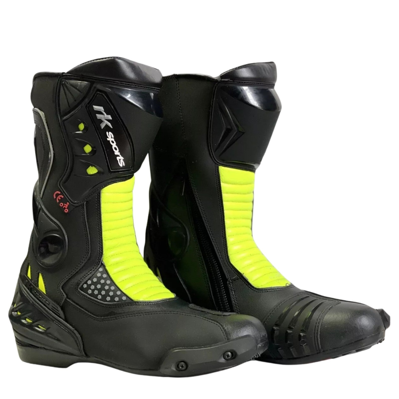 New Racer 10043  Motorcycle Motorbike CE Water Resistant Black/white/hiviz Boots