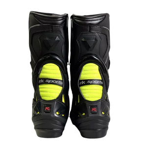 New Racer 10043  Motorcycle Motorbike CE Water Resistant Black/white/hiviz Boots