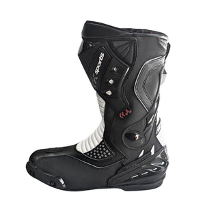 New Racer 10043  Motorcycle Motorbike CE Water Resistant Black/white/hiviz Boots