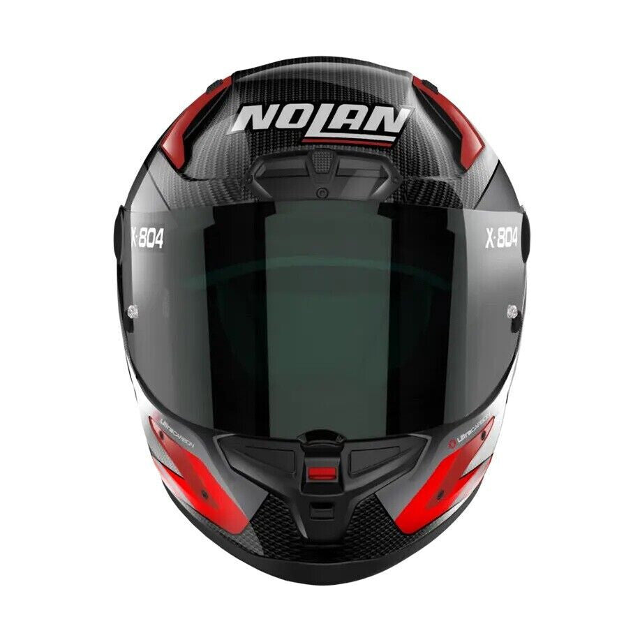 Nolan X804 RS Hot Lap Ultra Carbon Full Face Motorcycle Helmet - Red