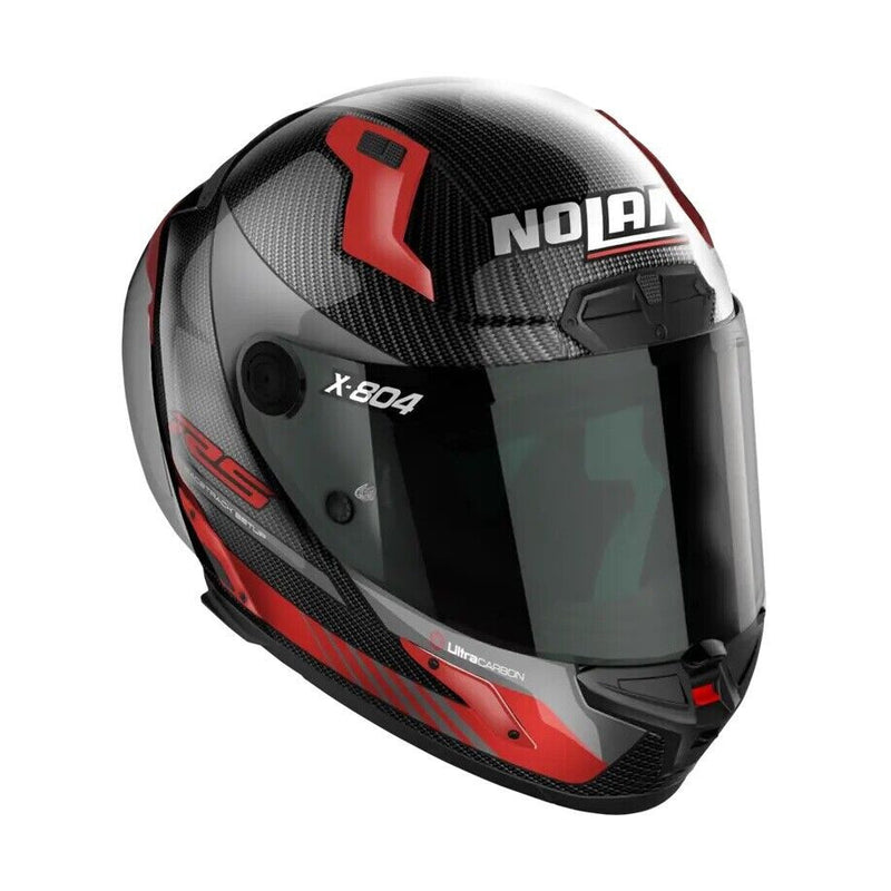 Nolan X804 RS Hot Lap Ultra Carbon Full Face Motorcycle Helmet - Red
