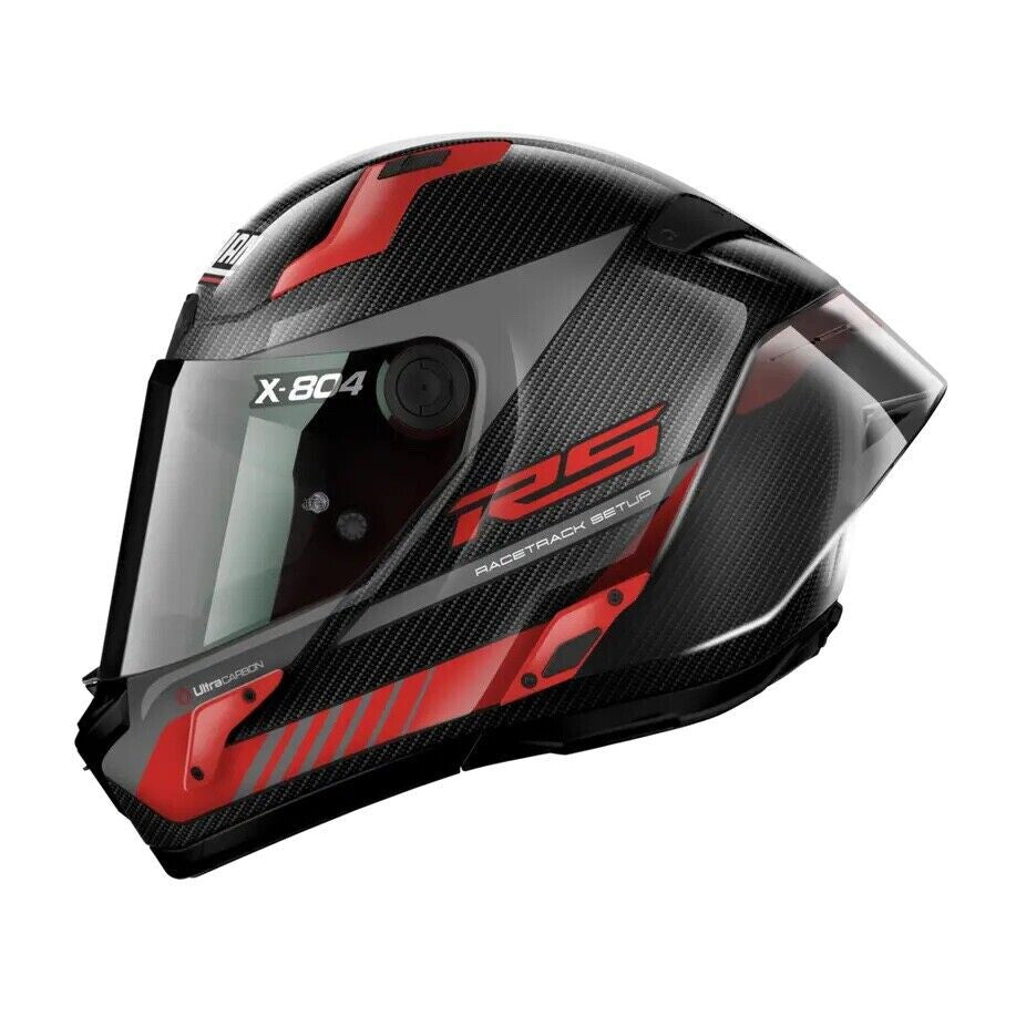 Nolan X804 RS Hot Lap Ultra Carbon Full Face Motorcycle Helmet - Red