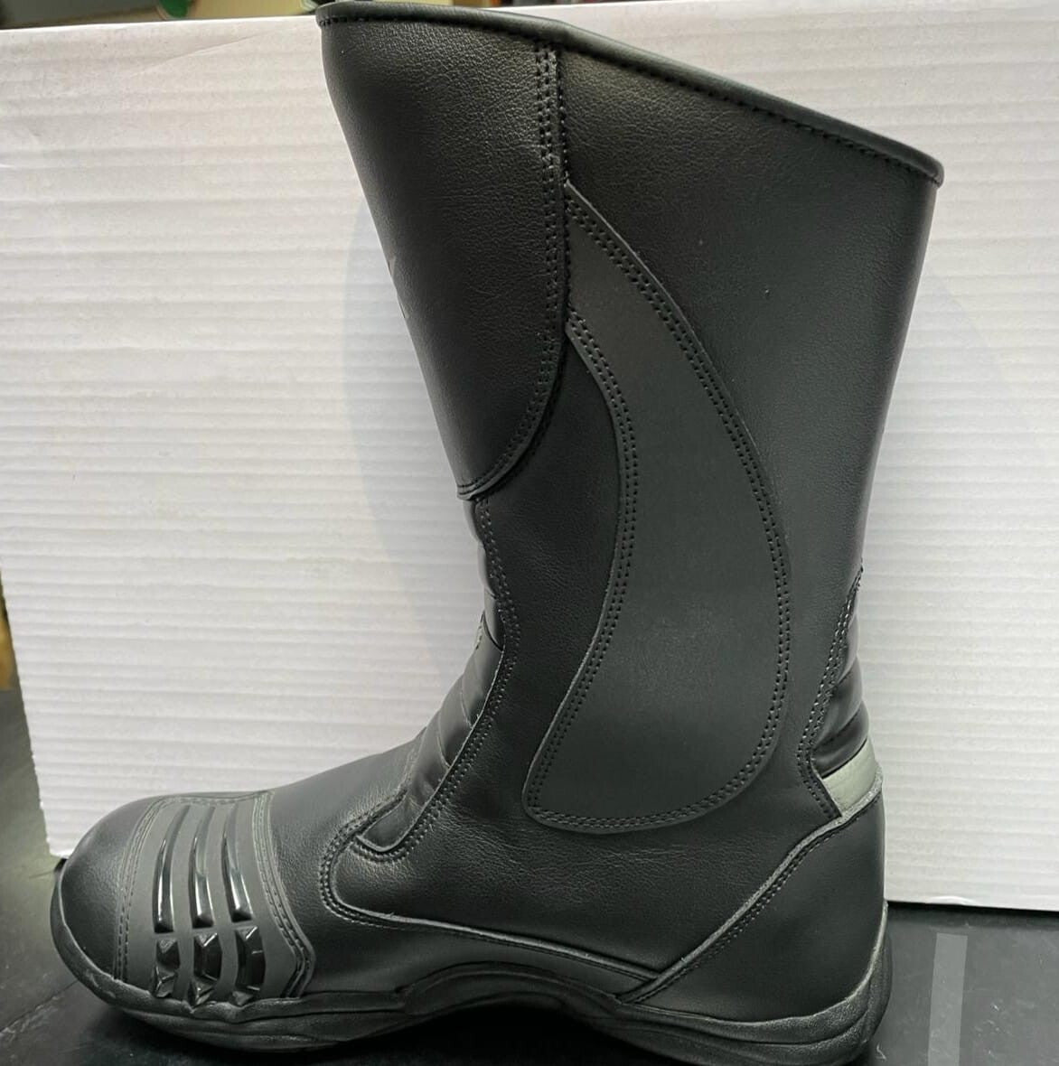 RKSPORTS MENS MOTORCYCLE MOTORBIKE TOURING  BLACK LEATHER  BOOTS