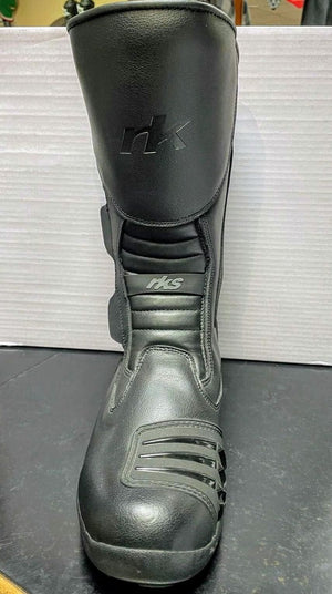 RKSPORTS MENS MOTORCYCLE MOTORBIKE TOURING  BLACK LEATHER  BOOTS