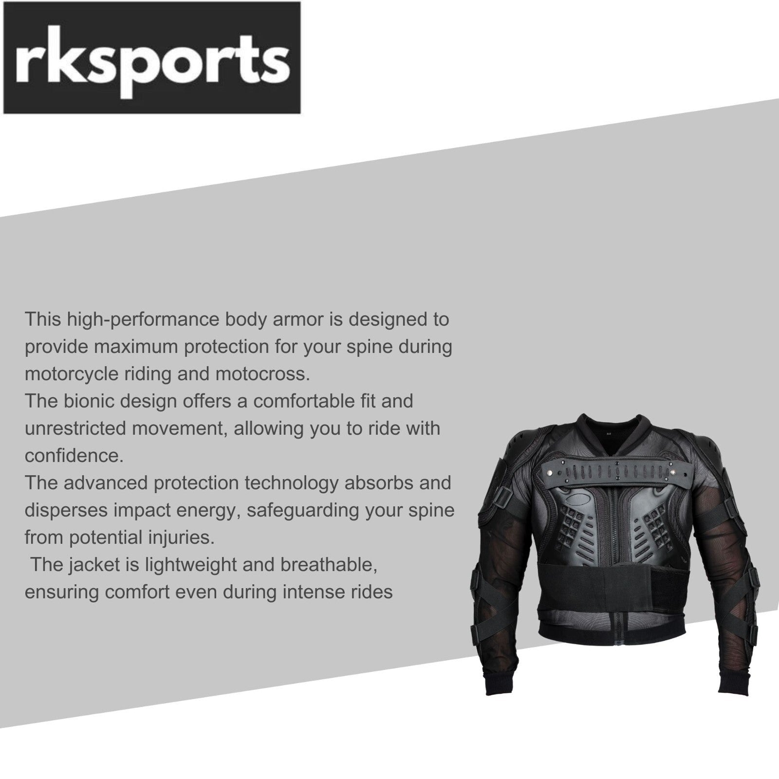 New RKSPORTS MOTOCROSS MOTORBIKE CE ARMOURED BODY PROTECTION  ADULT JACKETS