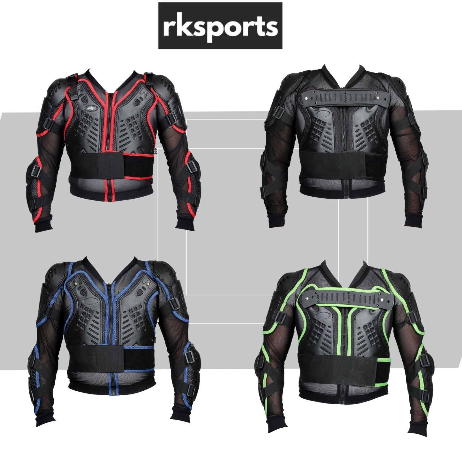 New RKSPORTS MOTOCROSS MOTORBIKE CE ARMOURED BODY PROTECTION  ADULT JACKETS