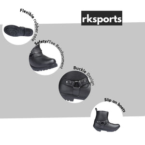 SHORT LEATHER STYLE 6606 CRUISER TOURING MOTORBIKE MOTORCYCLE MENS BOOTS