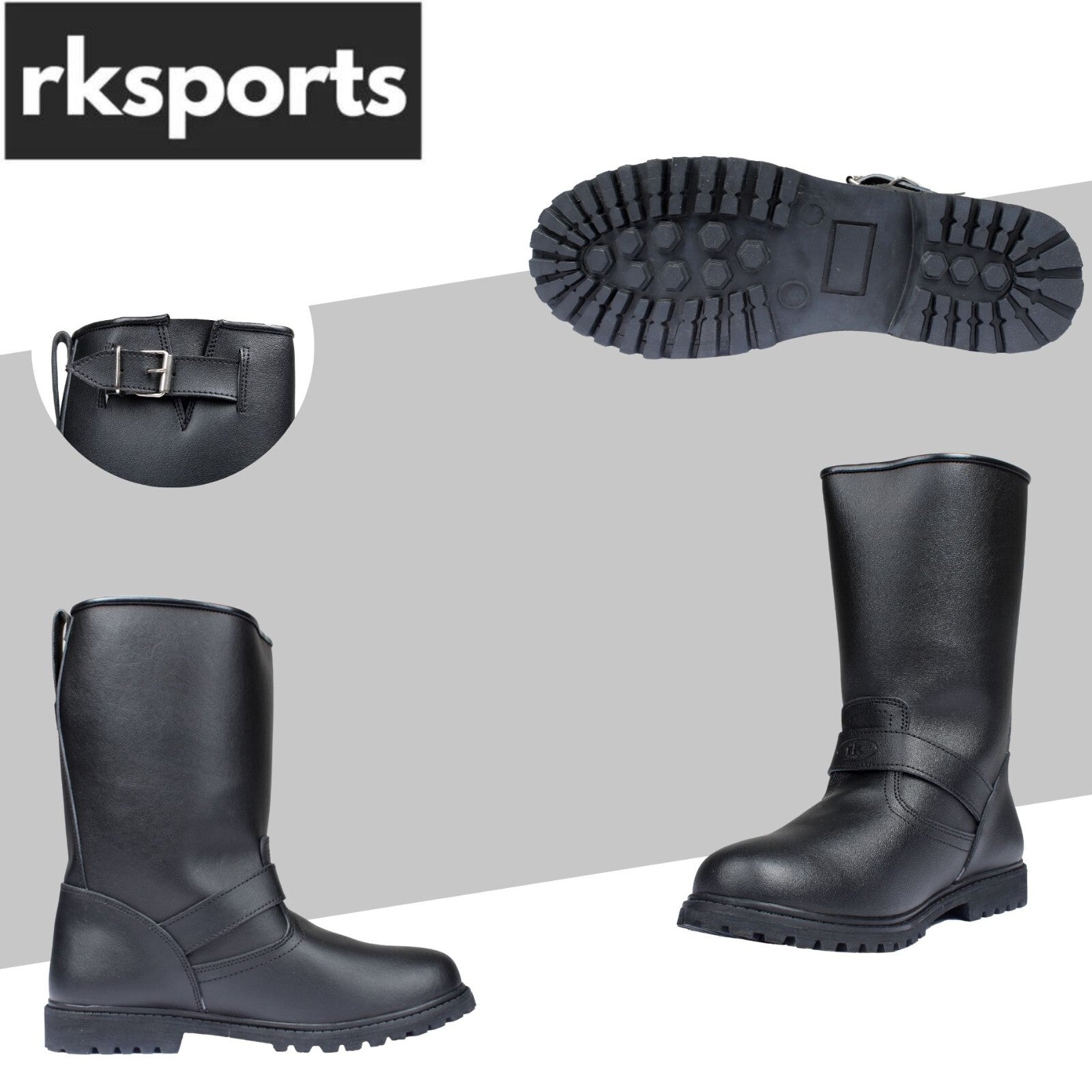 STYLE 6601 TALL LEATHER CRUISER MOTORBIKE MOTORCYCLE LADIES KIDS MENS BOOTS