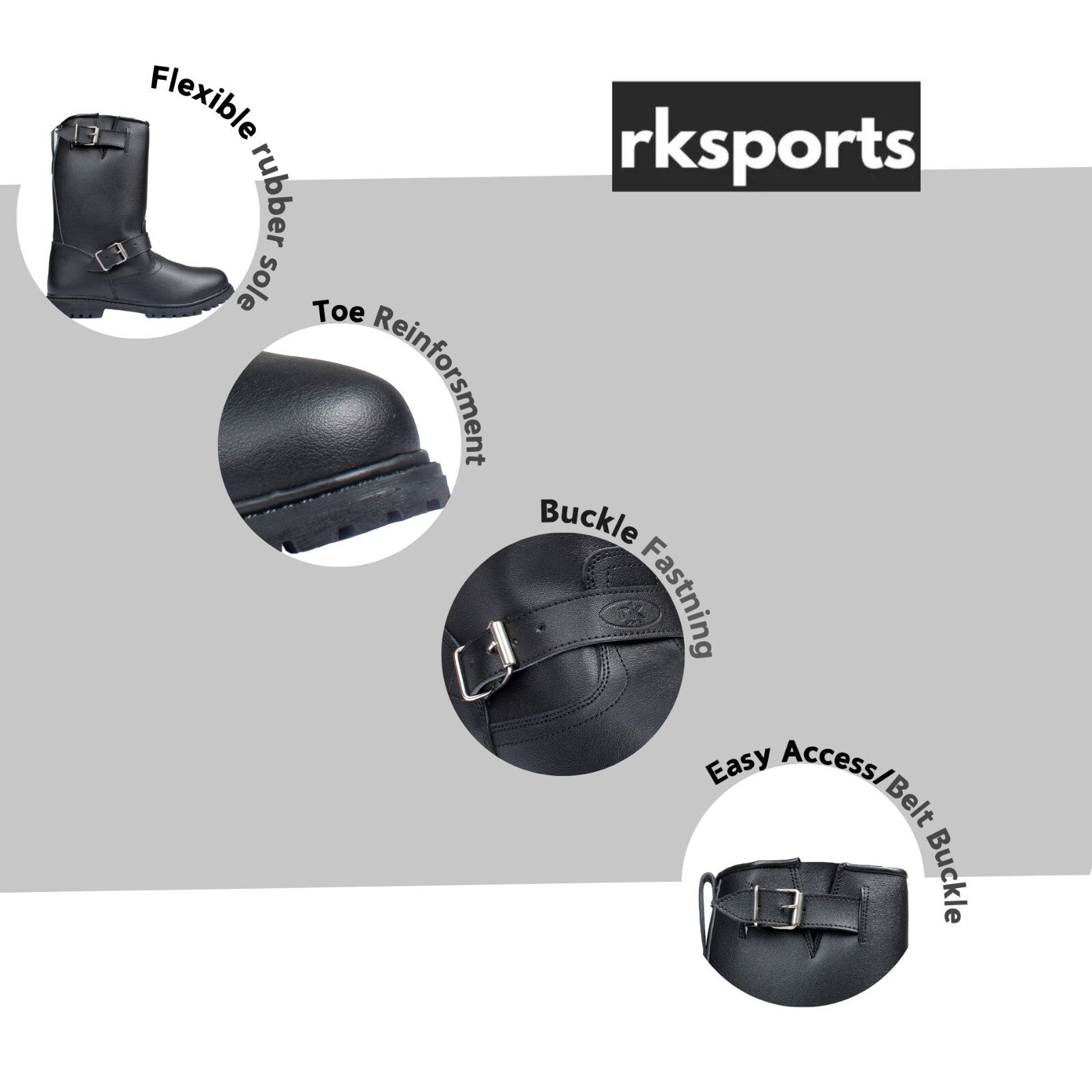 STYLE 6601 TALL LEATHER CRUISER MOTORBIKE MOTORCYCLE LADIES KIDS MENS BOOTS