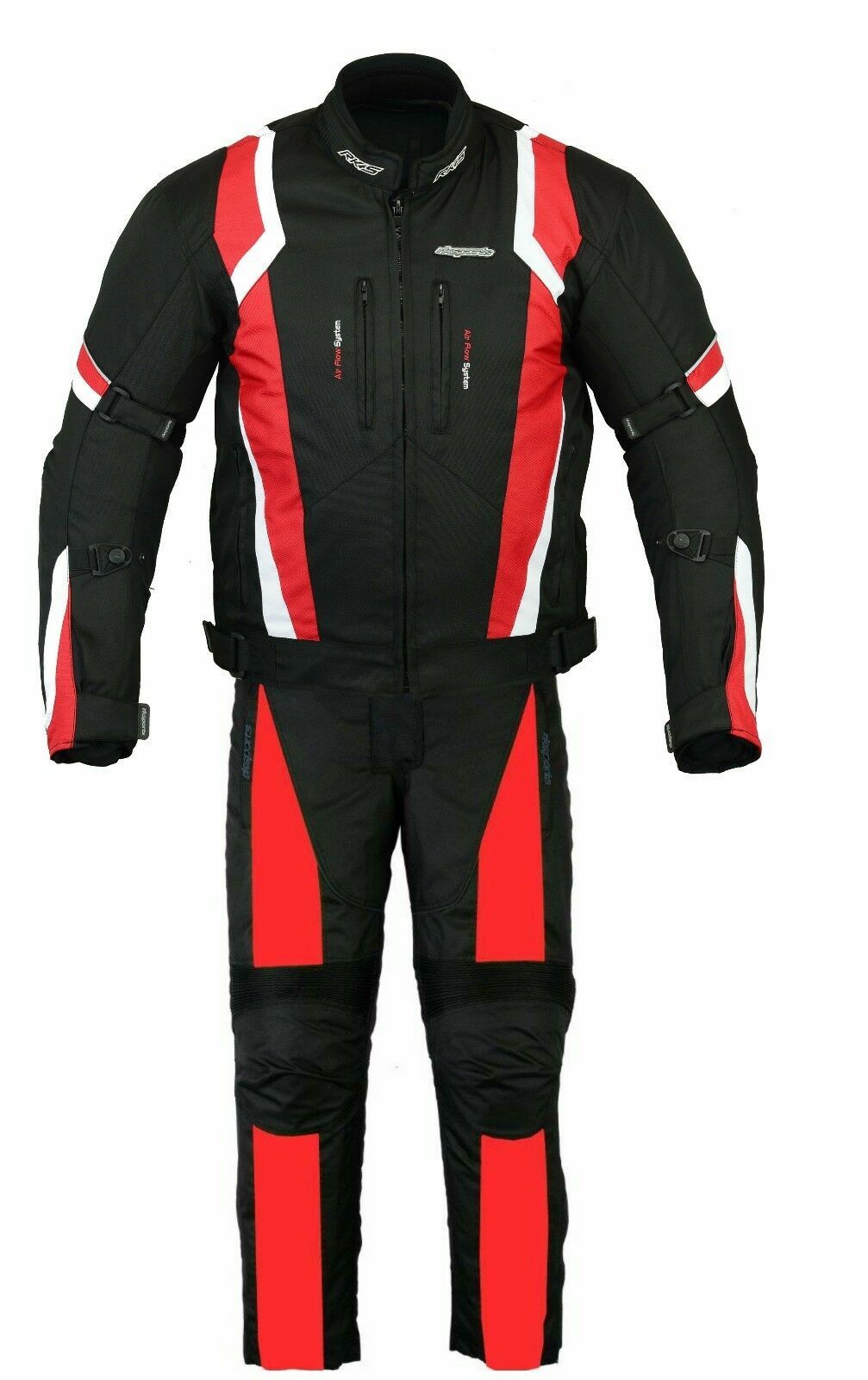 RKSports Motorbike Waterproof Red Suit Combo Textile Trousers +Jacket CE Mens
