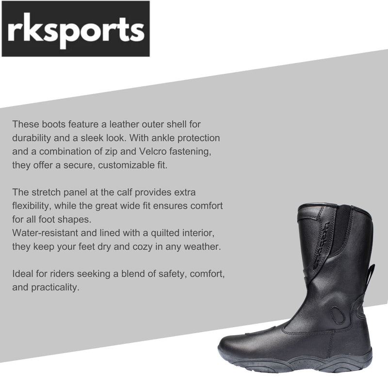 Style 4115 Katrina Ladies Women Motorcycle Black Leather Motorbike Touring Boots