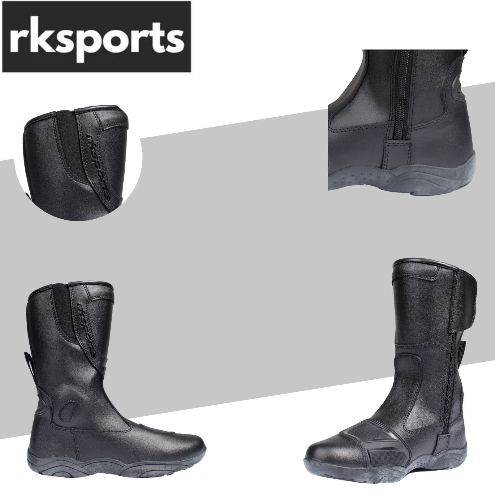 Style 4115 Katrina Ladies Women Motorcycle Black Leather Motorbike Touring Boots
