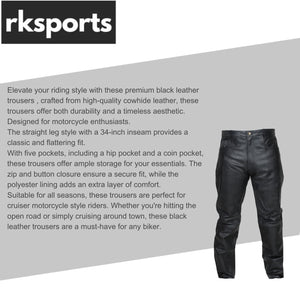 Jeans moto RK Sports en cuir de vachette